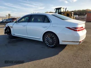 2020 Genesis G90 3.3T Premium with VIN KMTF34PA7LU081276, listed as a Copart auction lot 42258315 with 22,350 mi miles and Salvage Title. Bid and sale history available at carsss.com. Image 2.