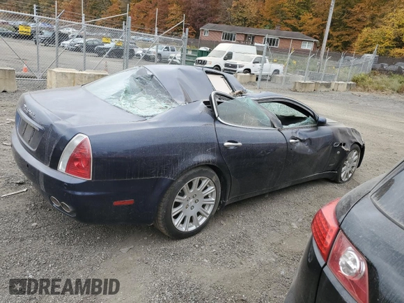 2006 Maserati Quattroporte z VIN ZAMCE39A460025290, wystawiony jako Copart lot #78816054 z przebiegiem Nie podano mil oraz Szkoda całkowita • Salvage title. Historia ofert i sprzedaży dostępna na DreamBid. Obrazek 3.