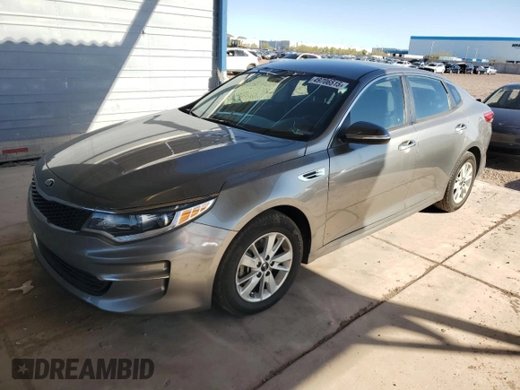 2018 Kia Optima LX with VIN 5XXGT4L34JG184071, listed as a Copart auction lot 49706515 with 129,464 mi miles and Salvage Title. Bid and sale history available at carsss.com. Image 1.