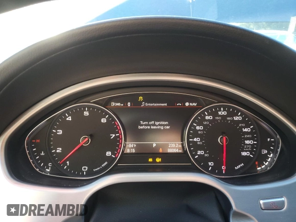 2015 Audi A8 with VIN WAUJGAFD3FN013026, listed as a Copart auction lot 67650374 with 88,064 mi miles and Salvage title. Bid and sale history available at DreamBid. Image 9.