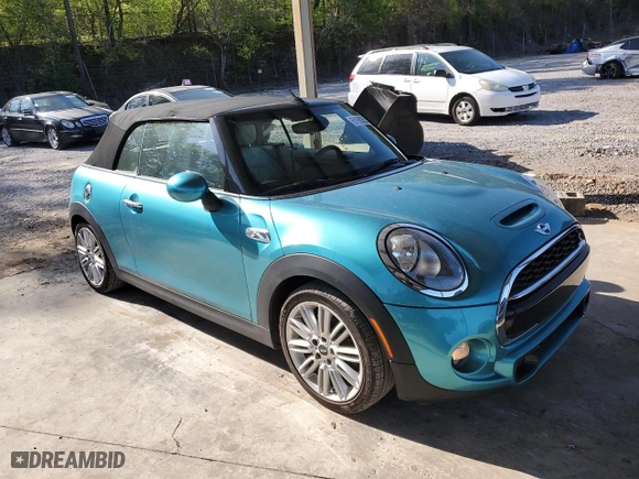 2017 MINI Convertible Cooper S with VIN WMWWG9C51H3C23031, listed as a Copart auction lot 51960355 with 77,504 mi miles and Salvage Title. Bid and sale history available at carsss.com. Image 4.