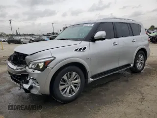 2017 Infiniti QX80 with VIN JN8AZ2NE4H9160839, listed as a Copart auction lot 46557435 with 99,346 mi miles and Salvage Title. Bid and sale history available at carsss.com. Image 1.