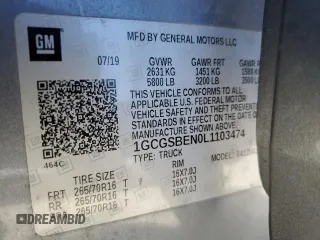 2020 Chevrolet Colorado 2WD Work Truck z VIN 1GCGSBEN0L1103474, wystawiony jako Copart lot #48701255 z przebiegiem 86 729 mil mil oraz Szkoda całkowita • Salvage title. Historia ofert i sprzedaży dostępna na DreamBid. Obrazek 12.