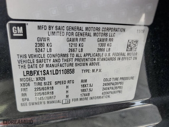 2020 Buick Envision Preferred with VIN LRBFX1SA1LD110858, listed as a Copart auction lot 71282464 with 28,349 mi miles and Salvage Title. Bid and sale history available at carsss.com. Image 15.