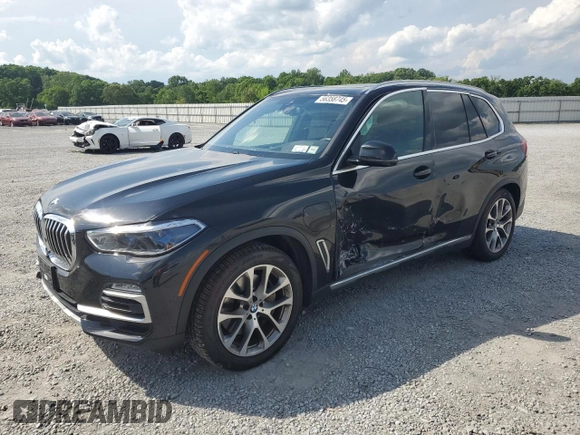 2021 BMW X5 xDrive45e with VIN 5UXTA6C02M9F50974, listed as a Copart auction lot 56358745 with 46,945 mi miles and Salvage title. Bid and sale history available at DreamBid. Image 1.
