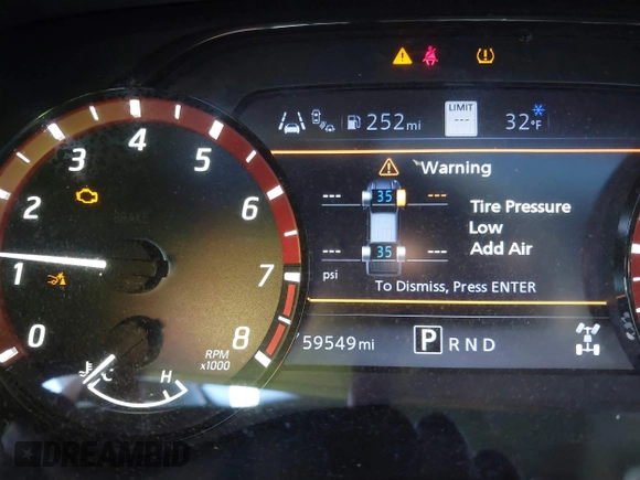 2023 Nissan Frontier SV with VIN 1N6ED1EK2PN633278, listed as a IAAI auction lot 41854671 with 59,549 mi miles and . Bid and sale history available at DreamBid. Image 16.