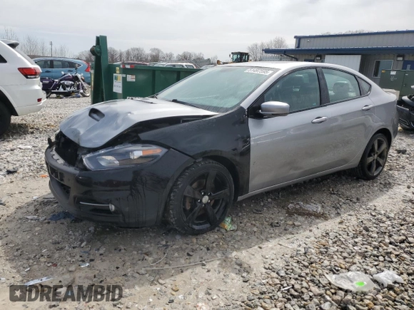 2016 Dodge Dart GT with VIN 1C3CDFEB5GD750807, listed as a Copart auction lot 51497595 with 122,913 mi miles and Clean Title. Bid and sale history available at carsss.com. Image 1.