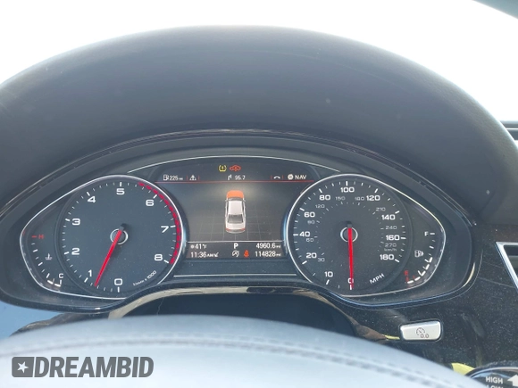 2017 Audi A8 L Sport with VIN WAU43AFDXHN003685, listed as a IAAI auction lot 41264314 with 114,828 mi miles. Bid and sale history available at carsss.com. Image 7.