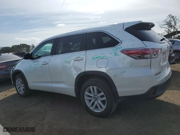 2016 Toyota Highlander LE with VIN 5TDZARFH9GS019885, listed as a Copart auction lot 49987835 with 42,949 mi miles and Salvage Title. Bid and sale history available at carsss.com. Image 2.