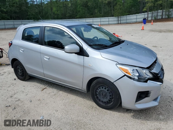2021 Mitsubishi Mirage ES with VIN ML32AUHJ6MH010763, listed as a Copart auction lot 53855315 with 72,486 mi miles and Salvage title. Bid and sale history available at DreamBid. Image 4.