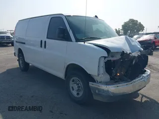 2024 Chevrolet Express Cargo with VIN 1GCWGAFP2R1279801, listed as a IAAI auction lot 42235836 with 11,611 mi miles and . Bid and sale history available at DreamBid. Image 1.