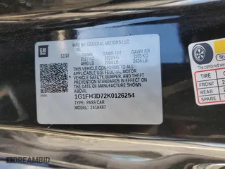 2019 Chevrolet Camaro 2SS with VIN 1G1FH3D72K0126254, listed as a Copart auction lot 89075055 with 65,280 mi miles and Salvage Title. Bid and sale history available at carsss.com. Image 12.