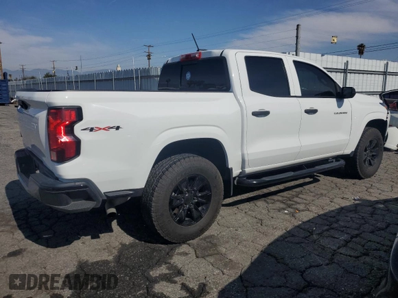2023 Chevrolet Colorado 4WD Work Truck with VIN 1GCGTBEC9P1197906, listed as a Copart auction lot 45225455 with 45,087 mi miles and Salvage title. Bid and sale history available at DreamBid. Image 3.