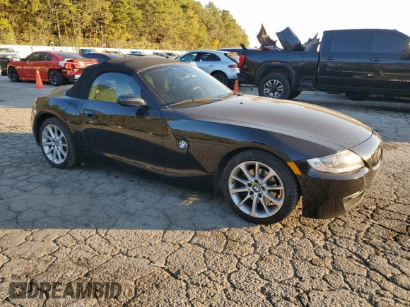 2007 BMW Z4 3.0i with VIN 4USBU33557LW60768, listed as a Copart auction lot 80969384 with 64,779 mi miles and Salvage Title. Bid and sale history available at carsss.com. Image 4.