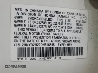 2013 Acura MDX with VIN 2HNYD2H22DH516848, listed as a Copart auction lot 53938695 with 105,633 mi miles and Salvage Title. Bid and sale history available at carsss.com. Image 13.