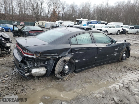 2023 Dodge Charger Police with VIN 2C3CDXKG6PH613514, listed as a Copart auction lot 46024455 with 6,910 mi miles and Salvage Title. Bid and sale history available at carsss.com. Image 3.