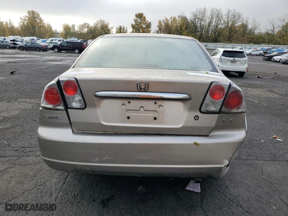 2002 Honda Civic LX with VIN JHMES16672S002710, listed as a Copart auction lot 79322714 with 0 mi miles and Salvage Title. Bid and sale history available at carsss.com. Image 6.