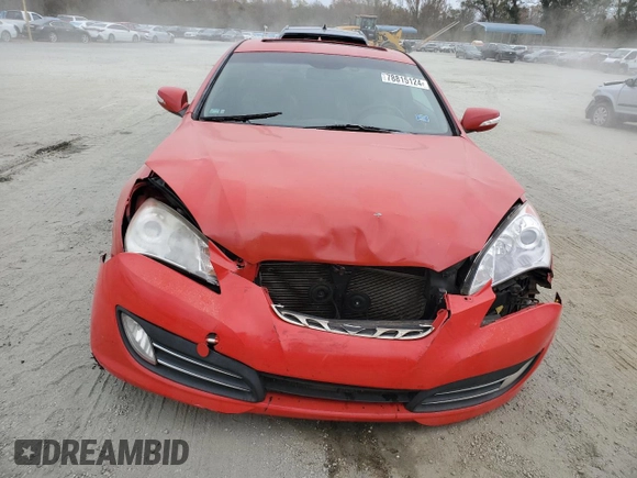 2010 Hyundai Genesis Coupe Grand Touring z VIN KMHHU6KH6AU019204, wystawiony jako Copart lot #78815124 z przebiegiem Nie podano mil oraz Szkoda całkowita • Salvage title. Historia ofert i sprzedaży dostępna na DreamBid. Obrazek 5.