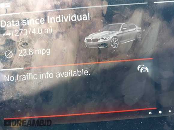 2021 BMW 5 Series 540i xDrive with VIN WBA73BJ03MWX30307, listed as a IAAI auction lot 41891615 with 27,374 mi miles and . Bid and sale history available at DreamBid. Image 7.