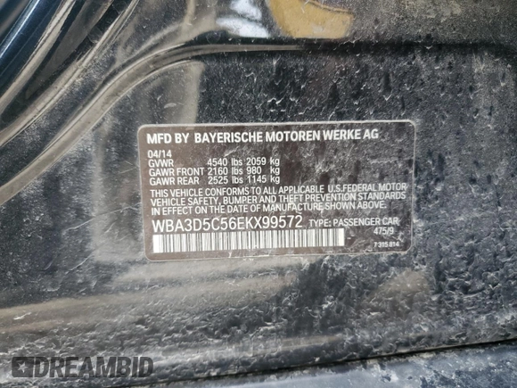 2014 BMW 3 Series 328d xDrive with VIN WBA3D5C56EKX99572, listed as a Copart auction lot 50927795 with 88,059 mi miles and Salvage Title. Bid and sale history available at carsss.com. Image 12.
