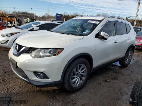 2015 Nissan Rogue SL with VIN 5N1AT2MV5FC772834, listed as a Copart auction lot 45045865 with 76,715 mi miles and Salvage Title. Bid and sale history available at carsss.com. Image 1.