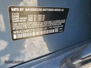 2020 BMW 8 Series M850i with VIN WBAGV8C03LCD56181, listed as a Copart auction lot 44647445 with 0 mi miles and Salvage Title. Bid and sale history available at carsss.com. Image 13.