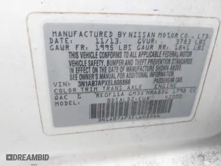 2014 Nissan Sentra SV with VIN 3N1AB7APXEL608866, listed as a IAAI auction lot 41557136 with 119,415 mi miles. Bid and sale history available at carsss.com. Image 9.
