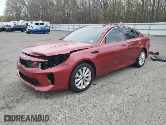 2018 Kia Optima LX z VIN 5XXGT4L38JG215290, wystawiony jako Copart lot #52814095 z przebiegiem 105 495 mil mil oraz Szkoda całkowita • Salvage title. Historia ofert i sprzedaży dostępna na DreamBid. Obrazek 1.