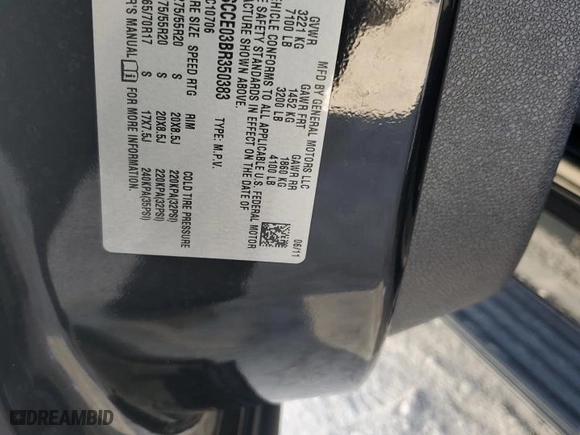 2011 Chevrolet Tahoe LTZ with VIN 1GNSCCE03BR350383, listed as a Copart auction lot 43324935 with 181,423 mi miles and Salvage Title. Bid and sale history available at carsss.com. Image 13.
