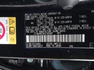 2019 Lexus NX 300 with VIN JTJBARBZXK2183689, listed as a IAAI auction lot 41275767 with 81,935 mi miles and . Bid and sale history available at DreamBid. Image 9.