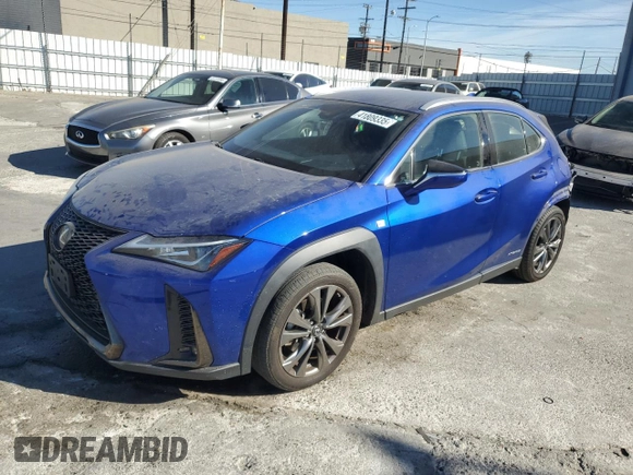 2021 Lexus UX with VIN JTHE9JBH4M2039025, listed as a Copart auction lot 41809335 with 58,569 mi miles and Salvage Title. Bid and sale history available at carsss.com. Image 1.