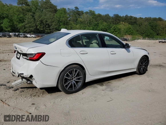 2020 BMW 3 Series 330i xDrive with VIN 3MW5R7J01L8B10663, listed as a Copart auction lot 56383485 with 74,543 mi miles and Salvage title. Bid and sale history available at DreamBid. Image 3.