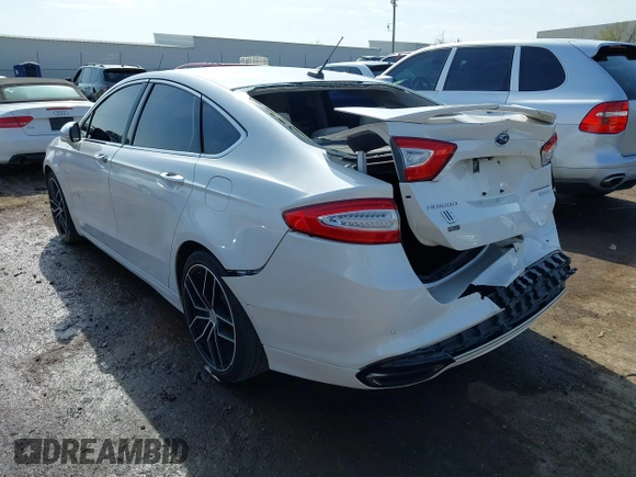 2014 Ford Fusion Titanium with VIN 3FA6P0K9XER201225, listed as a IAAI auction lot 41895572 with 108,510 mi miles. Bid and sale history available at carsss.com. Image 3.