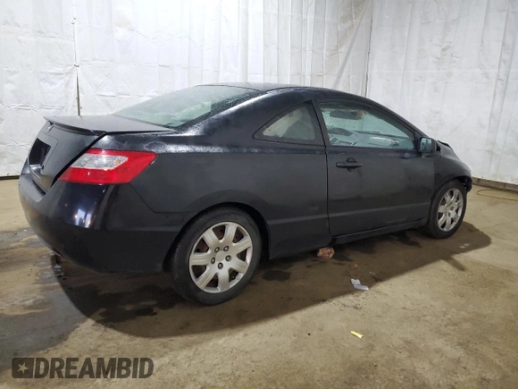 2007 Honda Civic Cpe LX with VIN 2HGFG12627H569646, listed as a Copart auction lot 52175205 with 167,842 mi miles and Salvage Title. Bid and sale history available at carsss.com. Image 3.