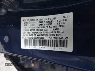 2013 Honda Accord LX z VIN 1HGCR2F36DA170820, wystawiony jako IAAI lot #41054702 z przebiegiem 93 700 mil mil oraz . Historia ofert i sprzedaży dostępna na DreamBid. Obrazek 9.