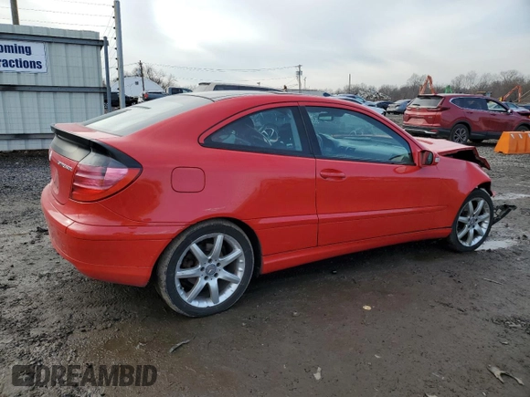 2003 Mercedes-Benz C 230 Kompressor with VIN WDBRN40J23A526300, listed as a Copart auction lot 43702855 with 124,676 mi miles and Salvage title. Bid and sale history available at DreamBid. Image 3.