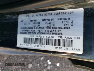 2015 Mazda 6 i Sport with VIN JM1GJ1U50F1186438, listed as a Copart auction lot 85662364 with 212,842 mi miles and Clean Title. Bid and sale history available at carsss.com. Image 12.