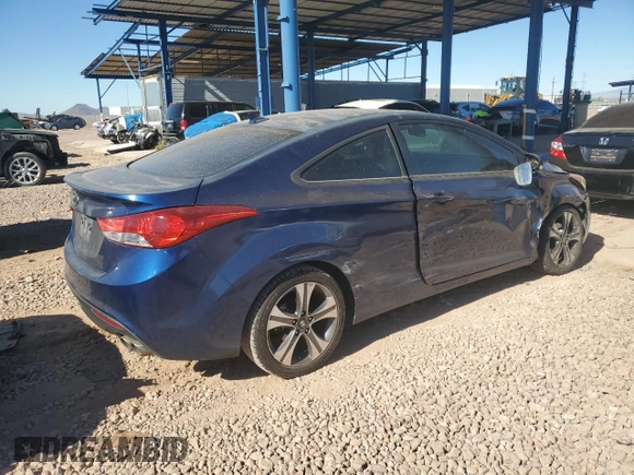 2013 Hyundai Elantra Coupe SE with VIN KMHDH6AE2DU016461, listed as a Copart auction lot 80578204 with 128,925 mi miles and Salvage Title. Bid and sale history available at carsss.com. Image 3.