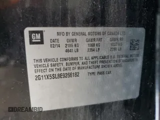 2014 Chevrolet Impala LS z VIN 2G11X5SL8E9266182, wystawiony jako Copart lot #58728465 z przebiegiem 205 265 mil mil oraz Szkoda całkowita • Salvage title. Historia ofert i sprzedaży dostępna na DreamBid. Obrazek 12.