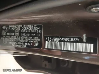 2013 Kia Rio SX with VIN KNADN5A32D6136879, listed as a IAAI auction lot 41815817 with 110,763 mi miles. Bid and sale history available at carsss.com. Image 9.