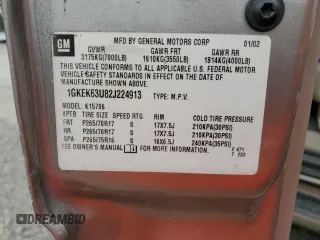 2002 GMC Yukon Denali z VIN 1GKEK63U82J224913, wystawiony jako Copart lot #60664885 z przebiegiem 208 794 mil mil oraz Szkoda całkowita • Salvage title. Historia ofert i sprzedaży dostępna na DreamBid. Obrazek 13.