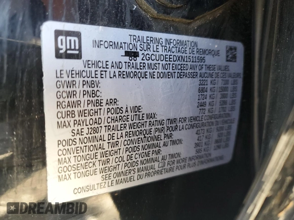 2022 Chevrolet Silverado 1500 RST with VIN 2GCUDEEDXN1511595, listed as a Copart auction lot 48173475 with 21,024 mi miles and Non Repairable. Bid and sale history available at DreamBid. Image 12.