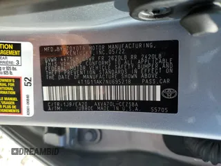 2022 Toyota Camry SE z VIN 4T1G11AK7NU695218, wystawiony jako Copart lot #50276535 z przebiegiem 64 539 mil mil oraz Czysty tytuł • Clean title. Historia ofert i sprzedaży dostępna na DreamBid. Obrazek 12.