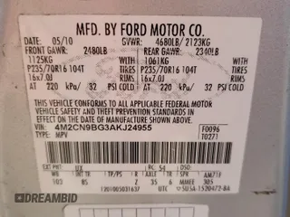 2010 Mercury Mariner с VIN 4M2CN9BG3AKJ24955, выставлен на аукционе Copart как лот 49281755 с пробегом 140 768 миль миль и Списание • Salvage title. История ставок и продаж доступна на DreamBid. Изображение 13.