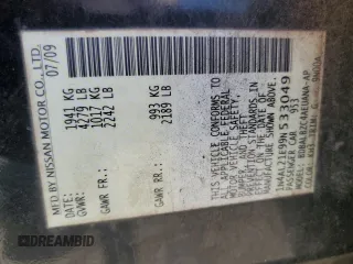 2009 Nissan Altima 2.5 SL with VIN 1N4AL21E99N533049, listed as a Copart auction lot 52574595 with 291,916 mi miles and Salvage Title. Bid and sale history available at carsss.com. Image 12.