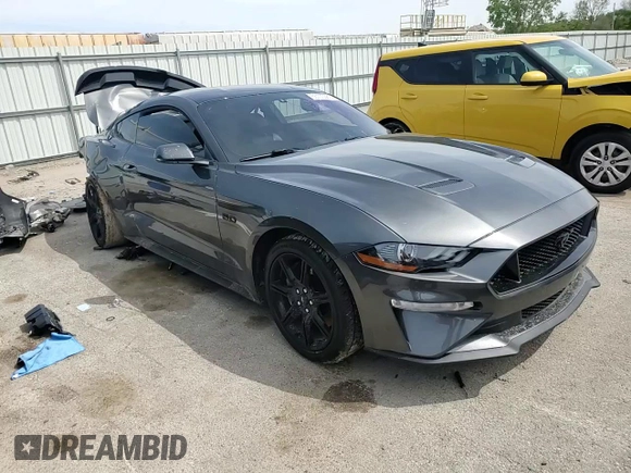 2019 Ford Mustang GT with VIN 1FA6P8CF2K5202287, listed as a Copart auction lot 55109385 with 51,387 mi miles and Salvage title. Bid and sale history available at DreamBid. Image 14.