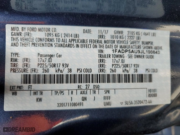 2018 Ford C-Max Hybrid SE with VIN 1FADP5AU9JL100843, listed as a Copart auction lot 47426255 with 99,968 mi miles and Salvage Title. Bid and sale history available at carsss.com. Image 12.