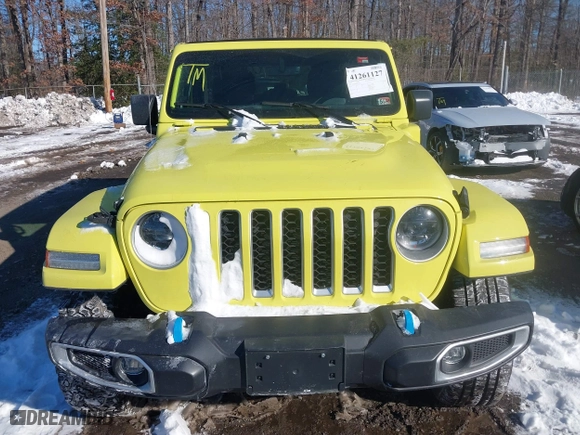 2023 Jeep Wrangler 4xe Sahara with VIN 1C4JJXP66PW580527, listed as a IAAI auction lot 41261127 with 15,100 mi miles. Bid and sale history available at carsss.com. Image 12.