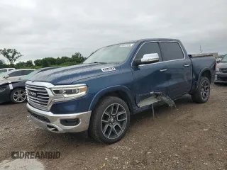 2021 Ram 1500 Longhorn with VIN 1C6SRFKT1MN756347, listed as a Copart auction lot 60476495 with 84,706 mi miles and Salvage title. Bid and sale history available at DreamBid. Image 1.