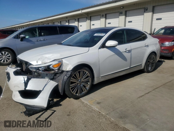 2014 Kia Cadenza Limited with VIN KNALN4D78E5141385, listed as a Copart auction lot 49593545 with 112,991 mi miles and Salvage Title. Bid and sale history available at carsss.com. Image 1.
